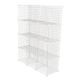 12 Cube Wire Grid Organiser Bookcase Storage Cabinet Wardrobe Closet White - Top-Down View
