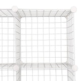 12 Cube Wire Grid Organiser Bookcase Storage Cabinet Wardrobe Closet White - Rear View