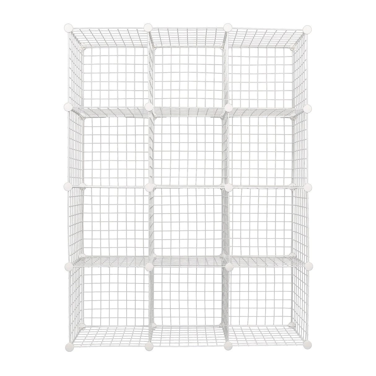 12 Cube Wire Grid Organiser Bookcase Storage Cabinet Wardrobe Closet White