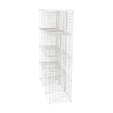 12 Cube Wire Grid Organiser Bookcase Storage Cabinet Wardrobe Closet White - Low Angle