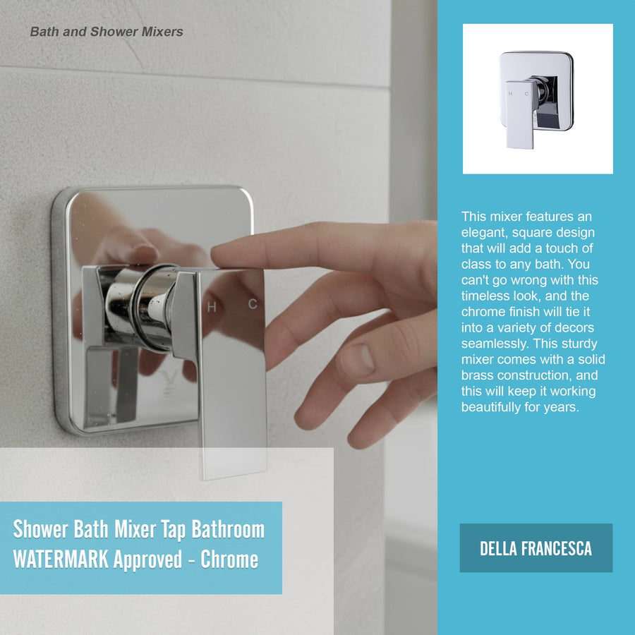 Shower Bath Mixer Tap Bathroom WATERMARK Approved - Chrome