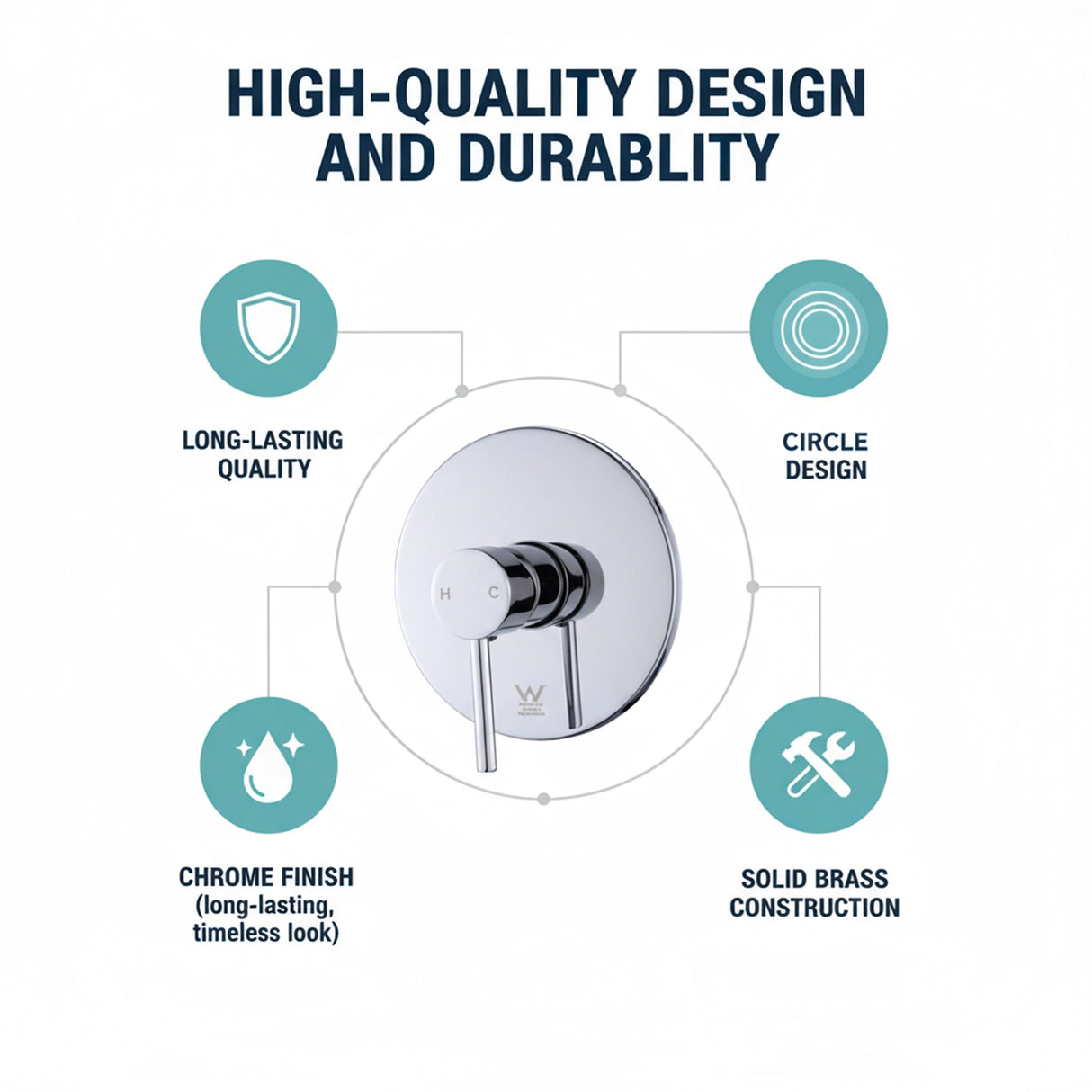Shower Bath Mixer Tap Bathroom WATERMARK Approved - Chrome