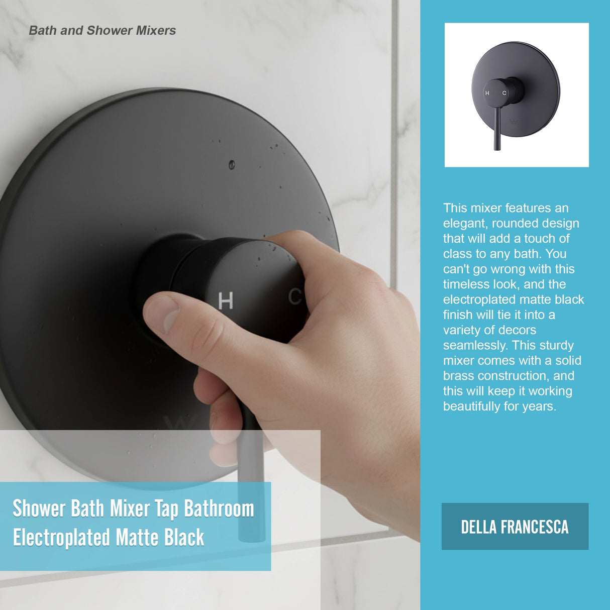 Shower Bath Mixer Tap Bathroom Electroplated Matte Black