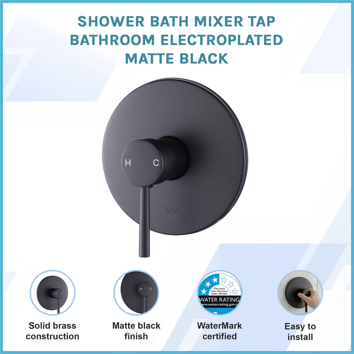 Shower Bath Mixer Tap Bathroom Electroplated Matte Black