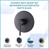 Shower Bath Mixer Tap Bathroom Electroplated Matte Black