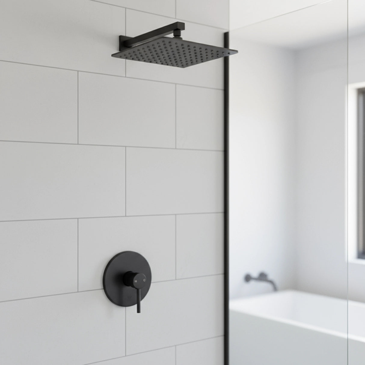 Shower Bath Mixer Tap Bathroom Electroplated Matte Black