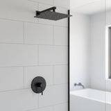 Shower Bath Mixer Tap Bathroom Electroplated Matte Black - Top-Down View