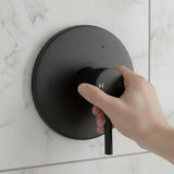 Shower Bath Mixer Tap Bathroom Electroplated Matte Black - Rear View