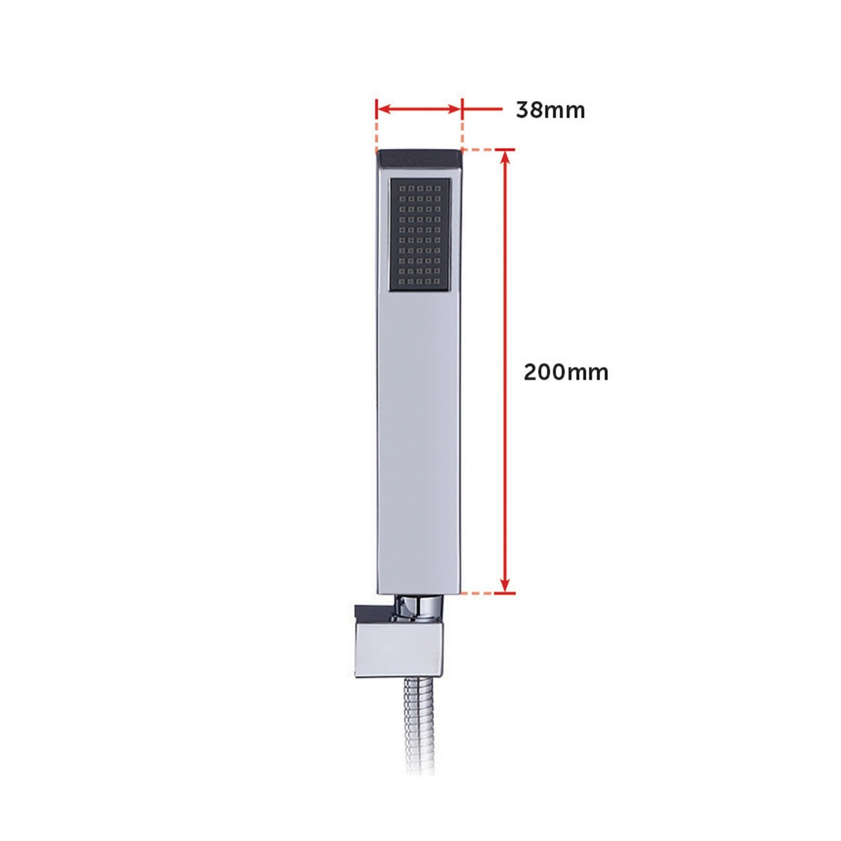 WELS 8" Rain Shower Head Set Square Dual Heads Faucet High Pressure Hand Held
