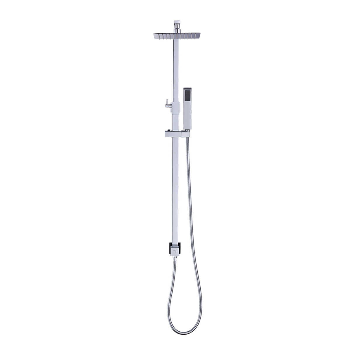 WELS 8" Rain Shower Head Set Square Dual Heads Faucet High Pressure Hand Held