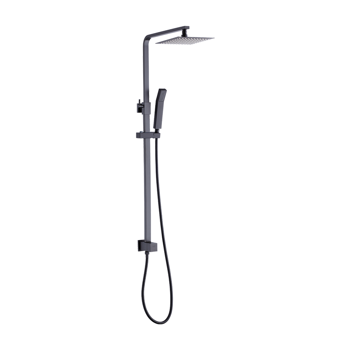 WELS 8" Rain Shower Head Set Square Dual Heads Faucet High Pressure Hand Held