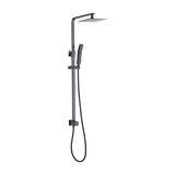 WELS 8" Rain Shower Head Set Square Dual Heads Faucet High Pressure Hand Held