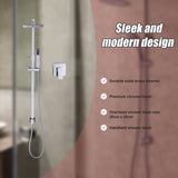 WELS 8" Rain Shower Head Set Square Dual Heads Faucet High Pressure With Mixer