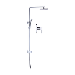 WELS 8" Rain Shower Head Set Square Dual Heads Faucet High Pressure With Mixer