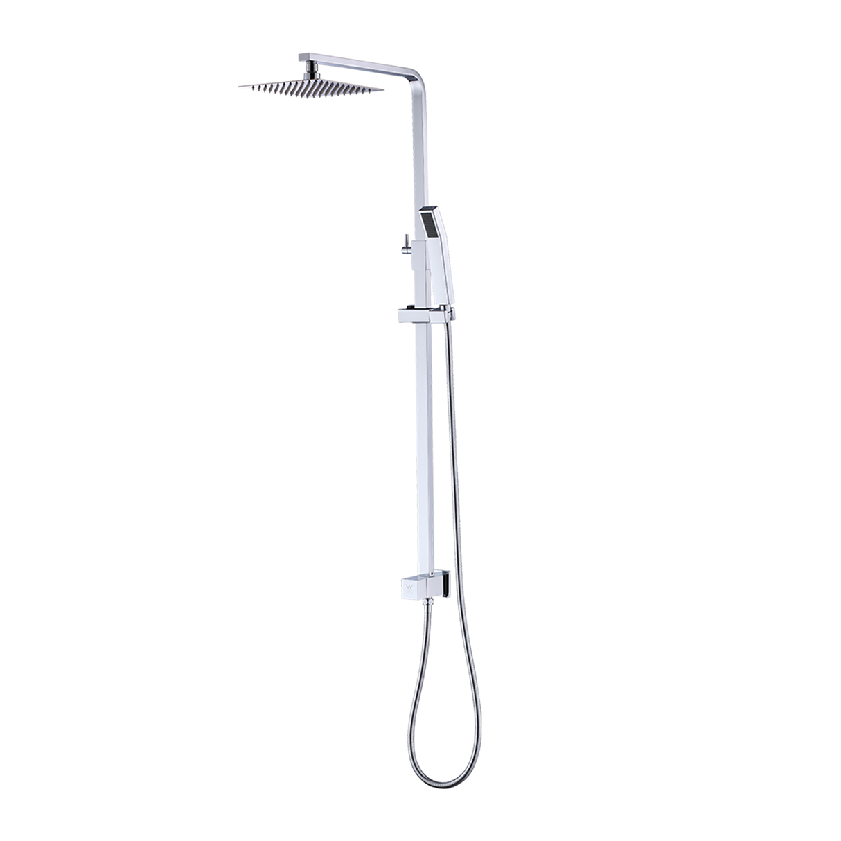 WELS 8" Rain Shower Head Set Square Dual Heads Faucet High Pressure With Mixer