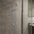 WELS 8" Rain Shower Head Set Rounded Dual Heads Faucet High Pressure Hand Held