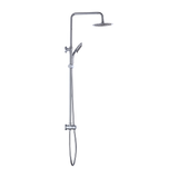 WELS 8" Rain Shower Head Set Rounded Dual Heads Faucet High Pressure Hand Held
