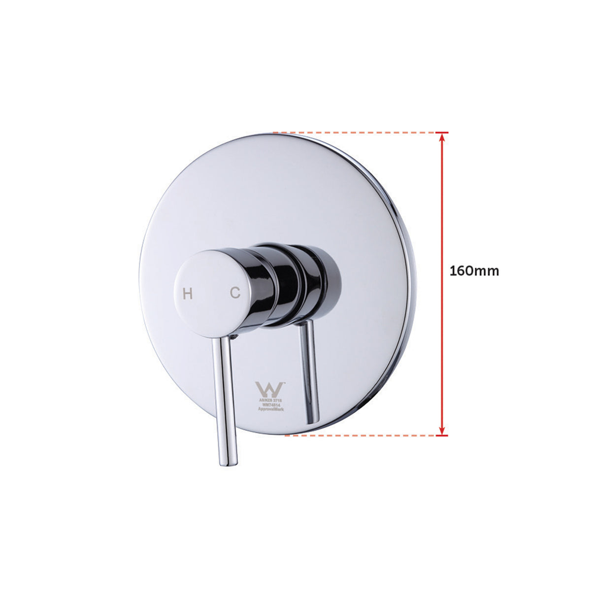 WELS 8" Rain Shower Head Set Rounded Dual Heads Faucet High Pressure With Mixer