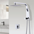 WELS 8" Rain Shower Head Set Square Dual Heads Faucet High Pressure With Mixer