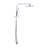 WELS 8" Rain Shower Head Set Square Dual Heads Faucet High Pressure Hand Held