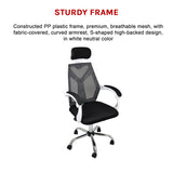 Office Chair &ndash; Ergonomic Mesh Back Computer Desk White Chair with Padded Foam Seat - Extra Image