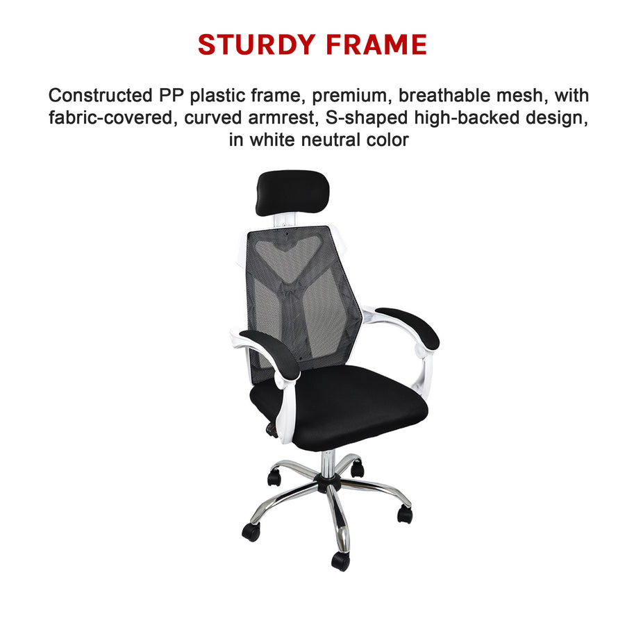 Office Chair &ndash; Ergonomic Mesh Back Computer Desk White Chair with Padded Foam Seat