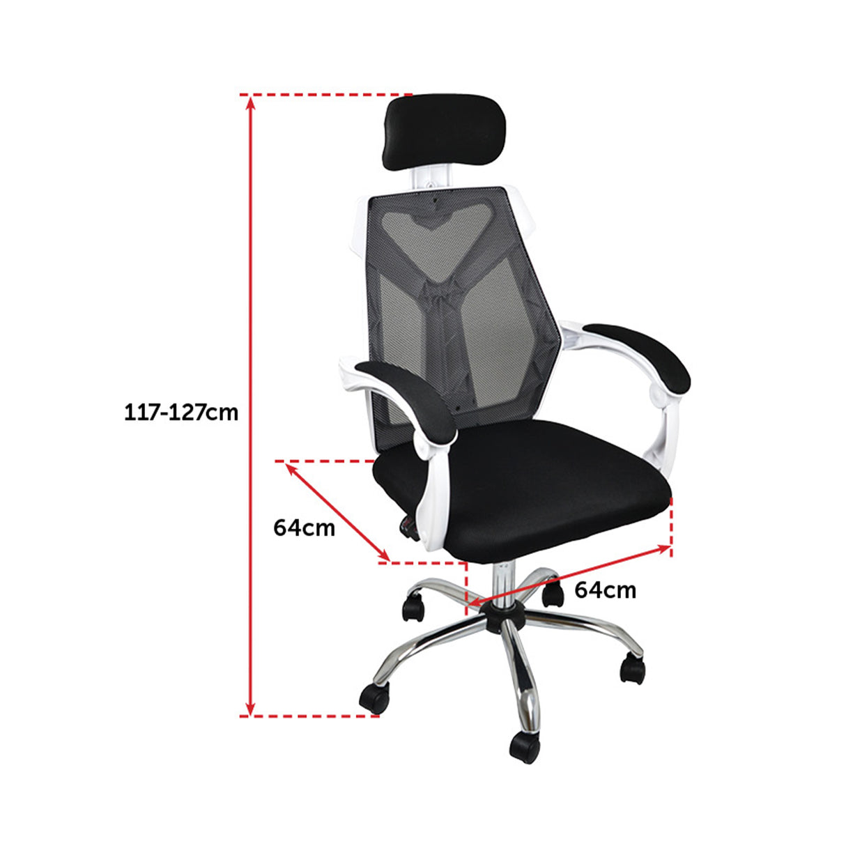 Office Chair &ndash; Ergonomic Mesh Back Computer Desk White Chair with Padded Foam Seat