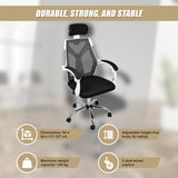 Office Chair &ndash; Ergonomic Mesh Back Computer Desk White Chair with Padded Foam Seat - Low Angle