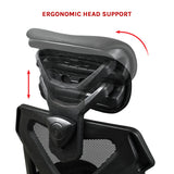 Office Chair &ndash; Ergonomic Mesh Back Computer Desk Chair with Padded Foam Seat in Black - Rear View