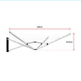 26m 5 Arm Wall Hang Mountable Clothes Airer Dryer Washing Line Bathroom Kitchen