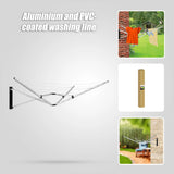 26m 5 Arm Wall Hang Mountable Clothes Airer Dryer Washing Line Bathroom Kitchen - Low Angle