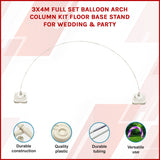 3x4m Full Set Balloon Arch Column Kit Floor Base Stand For Wedding & Party - Front View