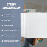 5 pack of 50x60cm Artist Blank Stretched Canvas Canvases Art Large White Range Oil Acrylic Wood - Extra Image