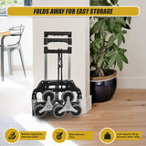 Stair Climbing Trolley 6 Wheels Aluminium Folding Hand Cart Climb Steps - 45-Degree Angle