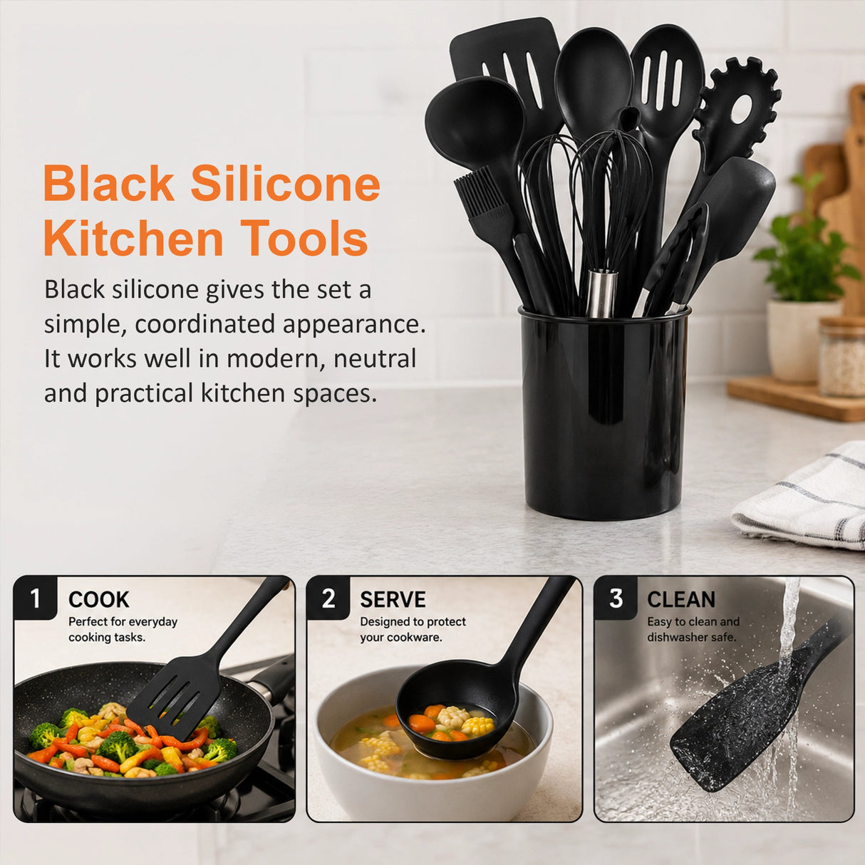 11pcs Kitchen Utensil Set Silicone Heat-Resistant Non-Stick Kitchen Utensils kit