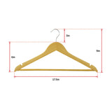 120pc Wooden Clothes Hangers Coat Pant Suit Coathangers Rack Wardrobe Wood - Close-Up Angle