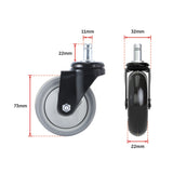 5x Office Chair Caster Wheels Set &ndash; Heavy Duty Universal Replacement for All Floors - Extra Image