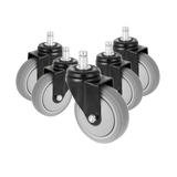 5x Office Chair Caster Wheels Set &ndash; Heavy Duty Universal Replacement for All Floors - 45-Degree Angle