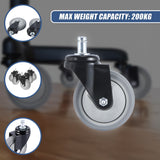 5x Office Chair Caster Wheels Set &ndash; Heavy Duty Universal Replacement for All Floors - Rear View