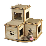 Cat Cardboard House Tree Tower Condo Scratcher Pet Post Pad Mat Furniture - Top-Down View
