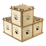Cat Cardboard House Tree Tower Condo Scratcher Pet Post Pad Mat Furniture - Close-Up Angle