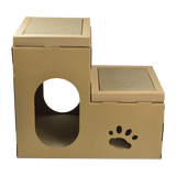 Cat Cardboard House Tree Tower Condo Scratcher Pet Post Pad Mat Furniture - Top-Down View