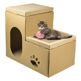Cat Cardboard House Tree Tower Condo Scratcher Pet Post Pad Mat Furniture - 45-Degree Angle