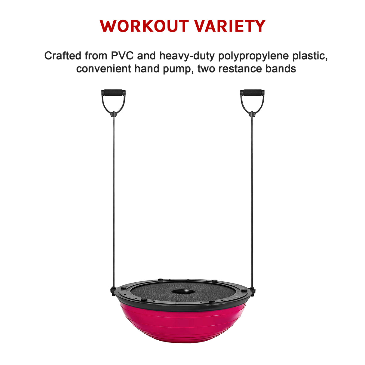 Yoga Balance Trainer Exercise Ball for Arm, Leg, Core Workout with Pump, 2 Resistance Bands