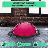 Yoga Balance Trainer Exercise Ball for Arm, Leg, Core Workout with Pump, 2 Resistance Bands - Close-Up Angle