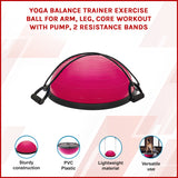 Yoga Balance Trainer Exercise Ball for Arm, Leg, Core Workout with Pump, 2 Resistance Bands - Low Angle