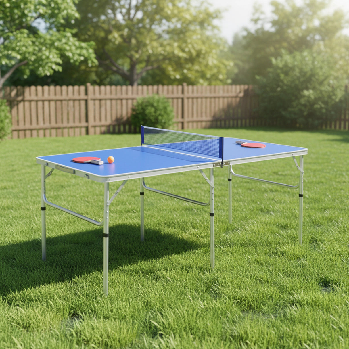 152cm Portable Tennis Table, Folding Ping Pong Table Game Set