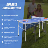 152cm Portable Tennis Table, Folding Ping Pong Table Game Set - Side View