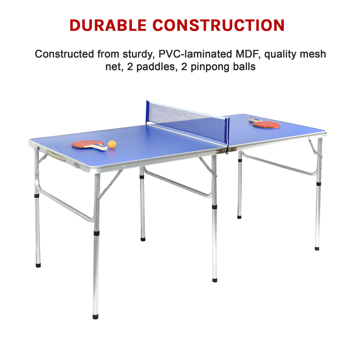 152cm Portable Tennis Table, Folding Ping Pong Table Game Set