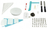 164Pcs Cake Decorating Kit Turntable Rotating Baking Flower Icing Piping Nozzles - Top-Down View